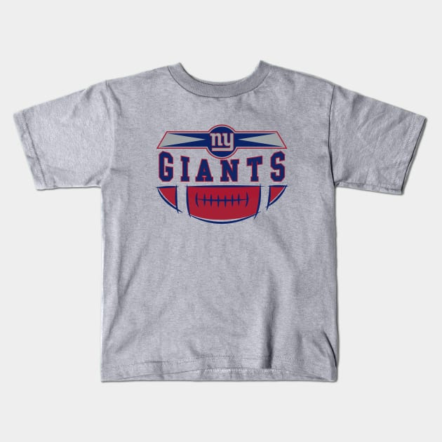 New York Giants Football Kids T-Shirt by Happy Asmara